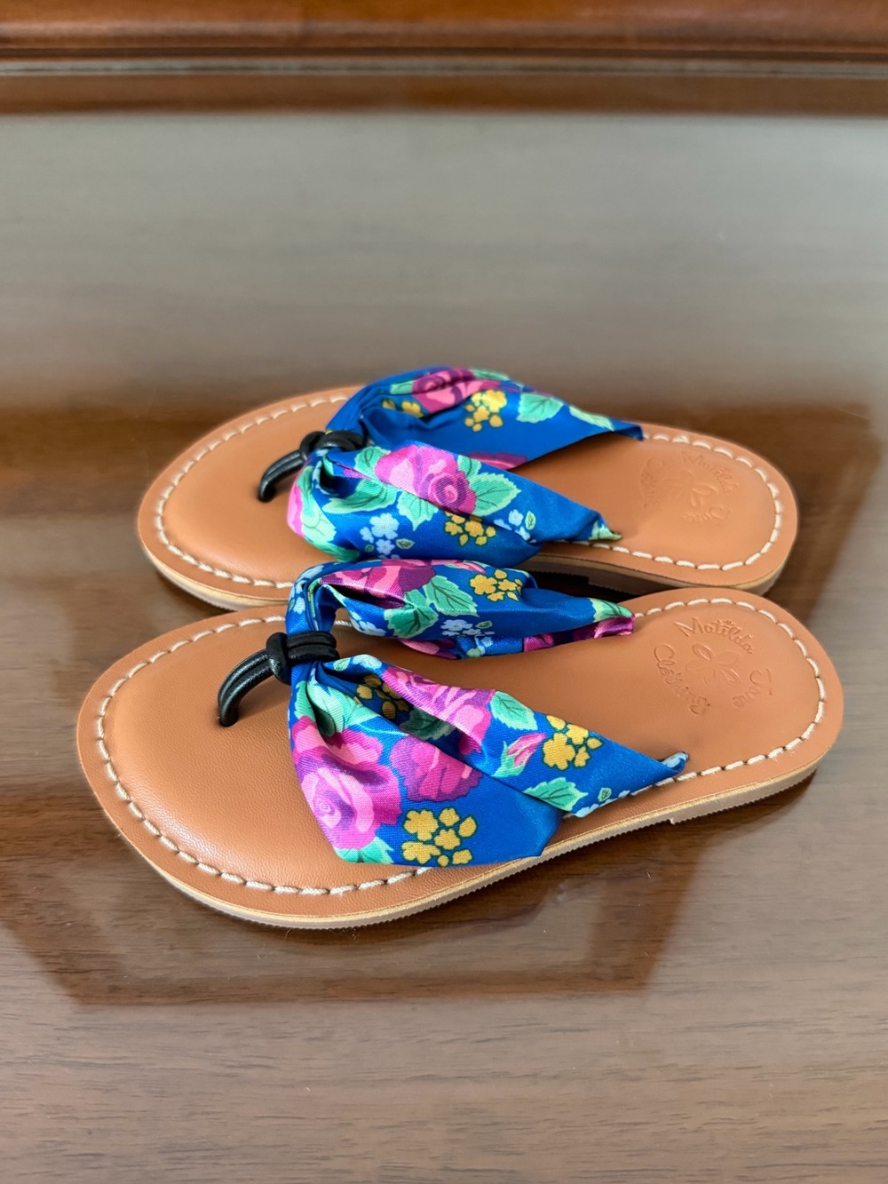 Matilda Jane The Seashore Floral Sandals Girls Size 9 Blue Pink New